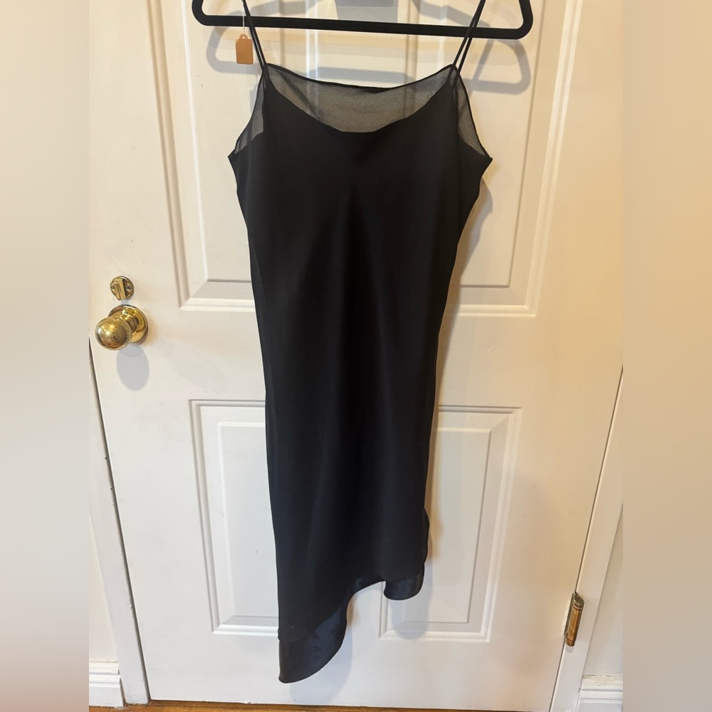 90s Black asymmetrical dress